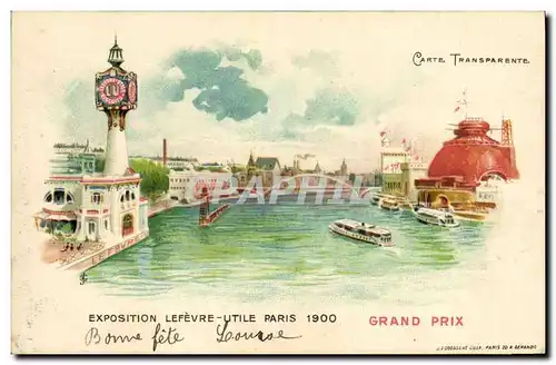 Ansichtskarte AK Fantaisie Carte transparente Exposition Lefevre Utile Paris 1900 Grand Prix Bateau