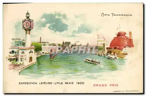 Ansichtskarte AK Fantaisie Carte transparente Exposition Lefevre Utile Paris 1900 Grand Prix