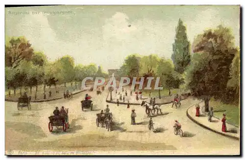 Ansichtskarte AK Fantaisie Carte transparente Paris Avenue du Bois de Boulogne