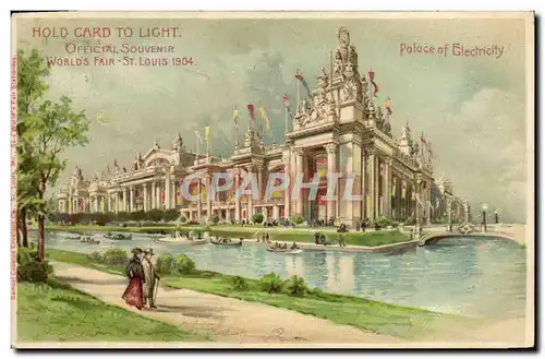 Cartes postales Fantaisie Carte transparente World&#39s Fair St Louis 1904 Palace of Electricity
