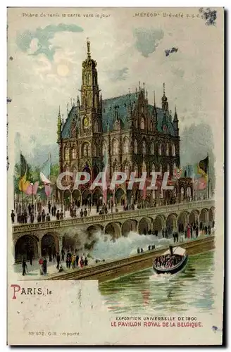 Ansichtskarte AK Fantaisie Carte transparente Paris Exposition universelle de 1900 Le Pavillon Royal de la Belgiq