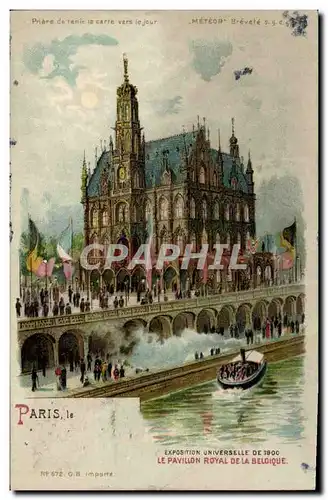 Cartes postales Fantaisie Carte transparente Paris Exposition universelle de 1900 Le Pavillon Royal de la Belgiq