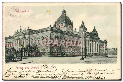 Cartes postales Fantaisie Carte transparente Gruss aus Leipzig Reichsgericht