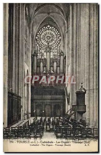 Cartes postales Orgue Tours Cathedrale Les orgues Transept
