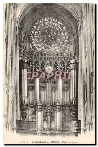 Cartes postales Orgue Cathedrale de Rouen Buffet d'orgue