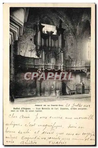 Cartes postales Orgue Abbaye de la Chaise Dieu Buffet d&#39orgues Art Coysevox