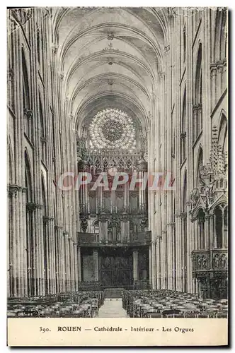 Cartes postales Orgue Rouen Cathedrale Interieur Les orgues