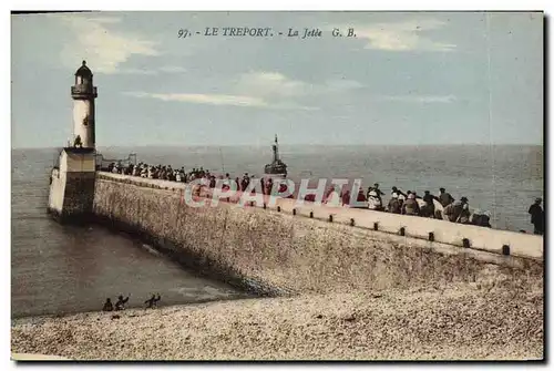Cartes postales Phare Le Treport La jetee