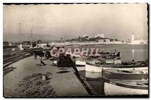 Moderne Karte Phare Antibes Le port Bateaux