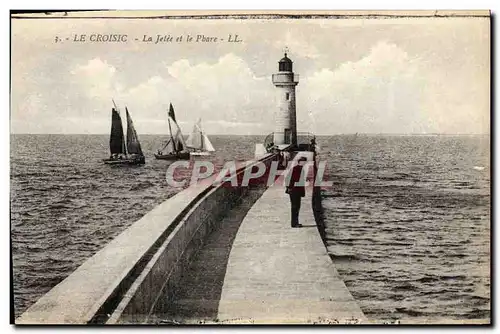 Ansichtskarte AK Le Croisic La jetee et le Phare Bateaux