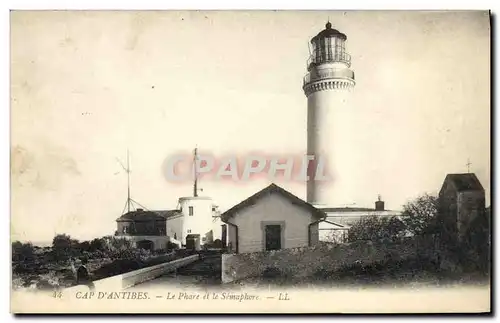 Ansichtskarte AK Cap d&#39Antibes Le Phare et le semaphore