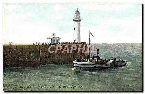 Ansichtskarte AK Phare Le Treport Rentree de la Mouche Bateau