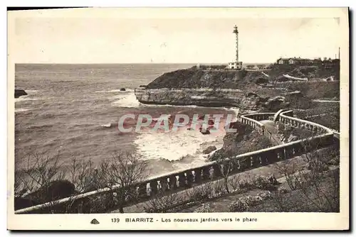 Ansichtskarte AK Phare Biarritz Les nouveaux jardins vers le phare