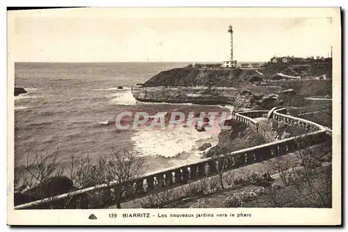 Cartes postales Phare Biarritz Les nouveaux jardins vers le phare