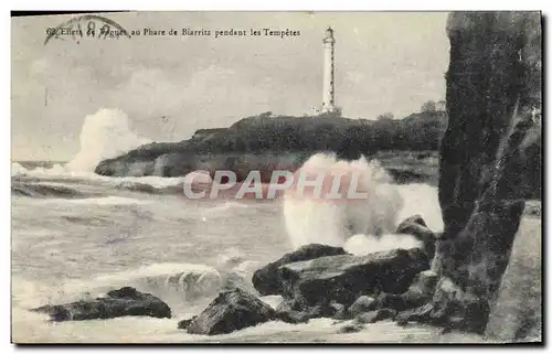 Ansichtskarte AK Phare Effet de vagues de Biarritz pendant les tempetes