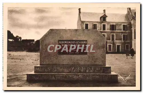 Cartes postales moderne Militaria Arromanches les Bains Le port de la Liberation Monument commemoratif provisoire