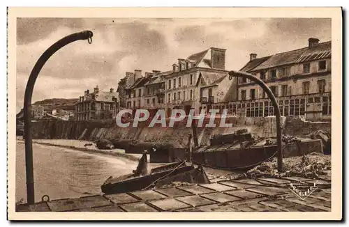 Moderne Karte Militaria Arromanches les Bains Le port de la Liberation Caissons et flotteurs echoues contre la