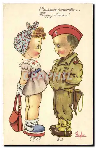 Cartes postales moderne Militaria Soldat Enfants Leclerc Croix de Lorraine