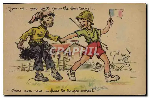 Cartes postales moderne Militaria Viens avec nous tu feras les troupes noires Ramoneur