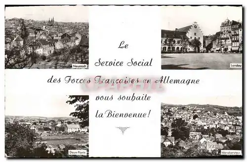 Cartes postales moderne Militaria Service Social des Forces Francaises en Allemagne Neustadt Landau Deux Ponts Idarobers