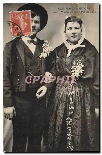 Cartes postales Folklore Maries de Saitn Pol de Leon Mariage