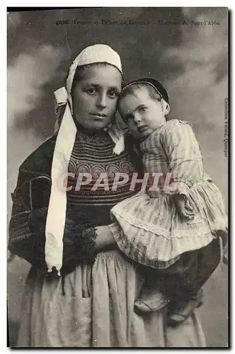 Cartes postales Folklore Femme et enfant de Loctudy Environs de Pont L&#39Abbe