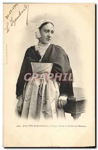 Cartes postales Folklore Jeune fille de Questemberg et Eleven