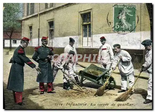 Cartes postales Militaria Brouette Infanterie La corvee de quartier