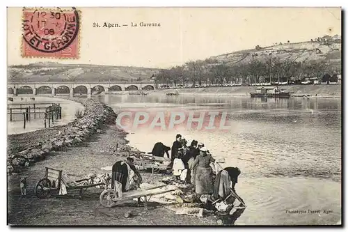 Cartes postales Folklore Brouette Agen La Garonne