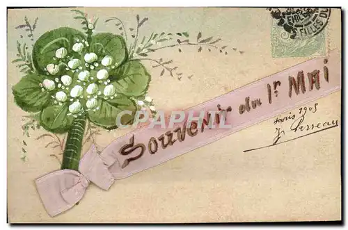 Cartes postales Fantaisie (dessin a la main) Fleurs Muguet 1er Mai