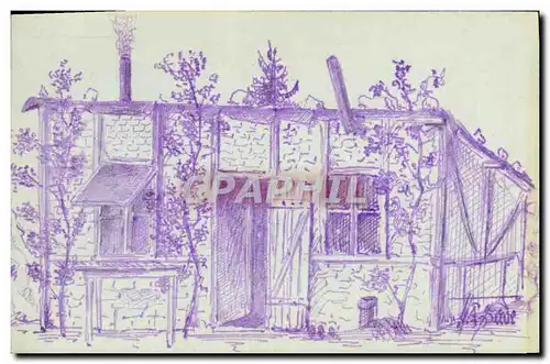 Cartes postales Fantaisie (dessin a la main) Maison