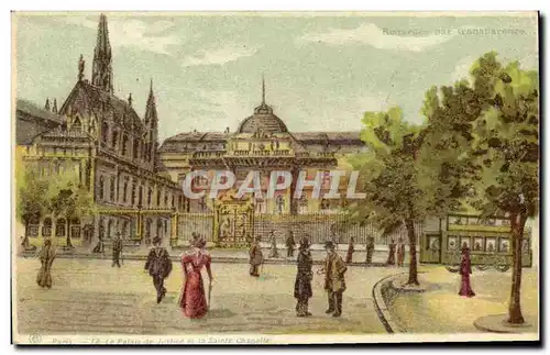 Cartes postales Carte transparente Paris Le Palais de justice et la Sainte Chapelle