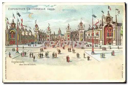 Cartes postales Carte transparente Paris Exposition Universelle 1900 Esplanade des Invalides