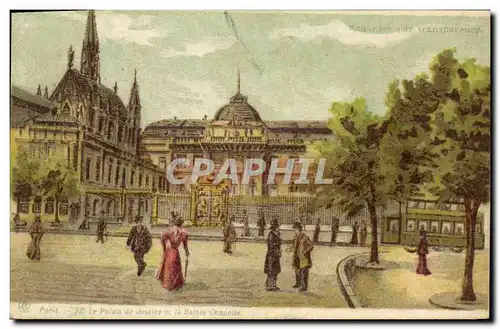 Cartes postales Carte transparente Paris Le palais de justice et la Sainte Chapelle