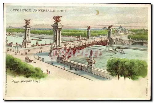 Cartes postales Carte transparente Paris Exposition Universelle 1900 Pont Alexandre III