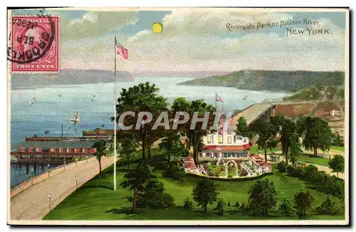 Ansichtskarte AK Carte transparente Riverside Park on Hudson River New York