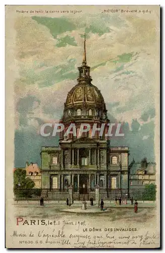 Ansichtskarte AK Carte transparente Paris Le Dome des Invalides