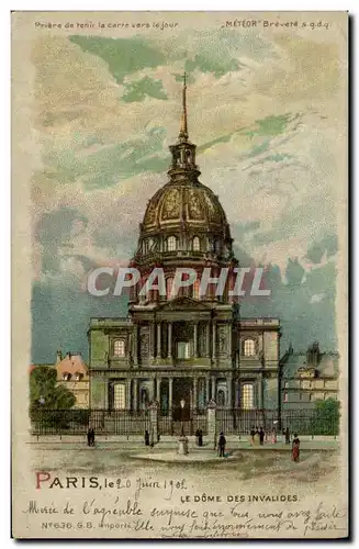 Cartes postales Carte transparente Paris Le Dome des Invalides