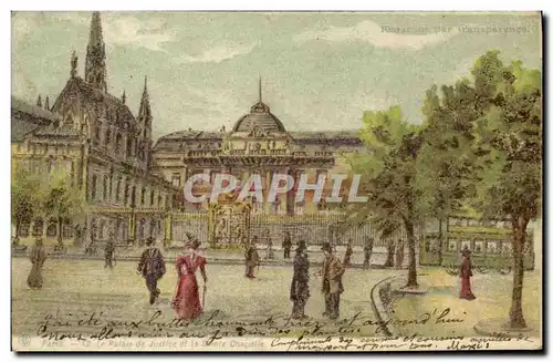 Ansichtskarte AK Carte transparente Paris Le palais de justice et la Sainte Chapelle