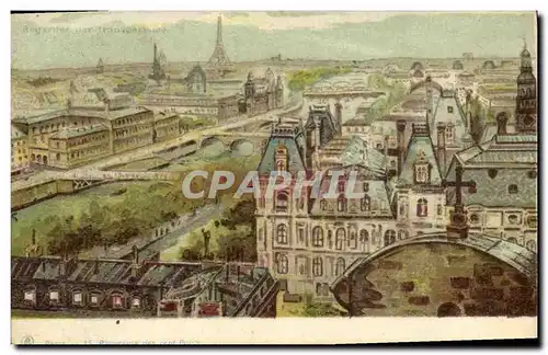 Ansichtskarte AK Carte transparente Paris Le panorama des sept ponts Tour Eiffel