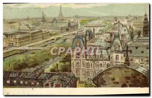 Cartes postales Carte transparente Paris Le panorama des sept ponts Tour Eiffel