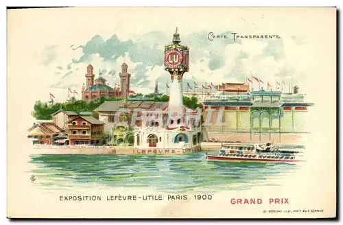 Cartes postales Carte transparente Paris Exposition Lefevre Utile Paris 1900 Grand Prix