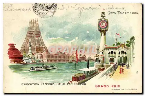Ansichtskarte AK Carte transparente Paris Exposition Lefevre Utile Paris 1900 Grand Prix Tour Eiffel