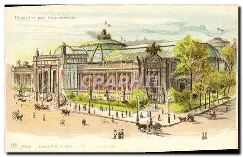 Cartes postales Carte transparente Paris Exposition de 1900 Le Grand Palais