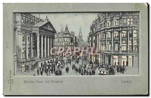 Ansichtskarte AK Carte transparente London Londres Mansin House and Cheapside