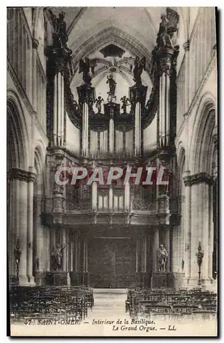 Cartes postales Orgue Saint Omer Interieur de la basilique Le grand orgue