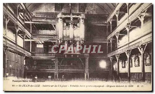 Cartes postales Orgue St Jean de Luz Interieur de l&#39eglise Retable dore genre espagnol Orgues datant de 1656