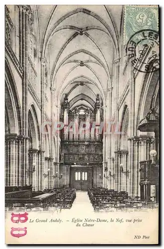 Cartes postales Orgue Le grand Andely Eglise Notre Dame Le nef vue prise du choeur
