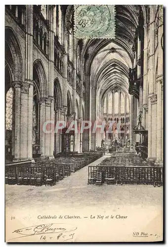 Ansichtskarte AK Orgue Cathedrale de Chartres La nef et le choeur