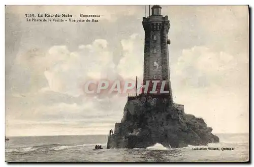 Cartes postales Phare de la Vieille Vue prise du Raz Le Raz de Sein